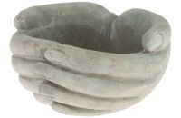 Dekoschale Hände Grabschmuck Grabdeko Pflanzschale grau Zement 1 Stk 14,5x13x7 cm