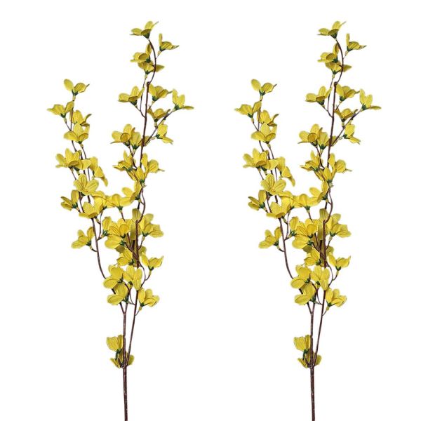 Deko Pflanze schönes Forsythienzweig Set kaufen Gelb cm 83 künstlicher 2er Kunststoff