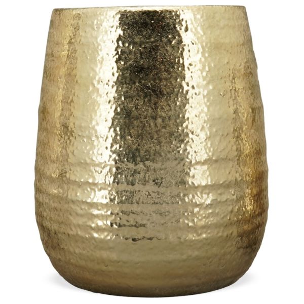 Blumenvase Vase bauchig Dekovase Rillenstruktur rund hoch gold Ø 19,5x23 cm