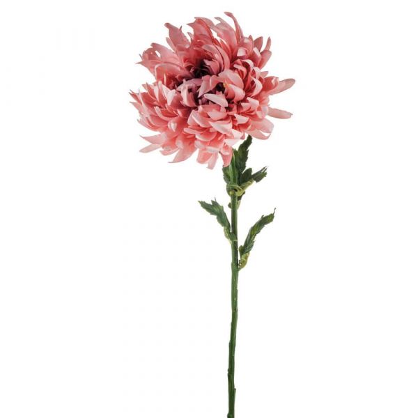Chrysantheme künstlich Deko Blume Kunstblume Herbst Draht 1 Stk - rosa
