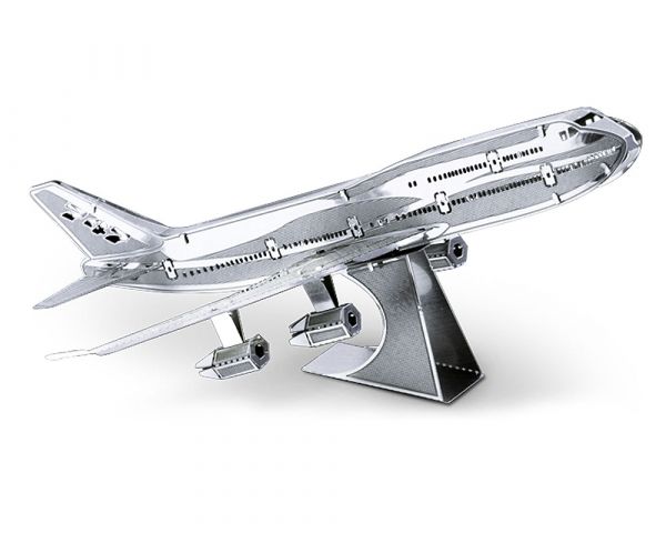 3D Metall Steckbausatz Jumbo Jet Boing 747 Flugzeug 9,9 cm ab 14 Jahre