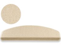 Stufenmatte Stufenteppich einfarbig 25x65 cm sandfarben / beige abgerundet