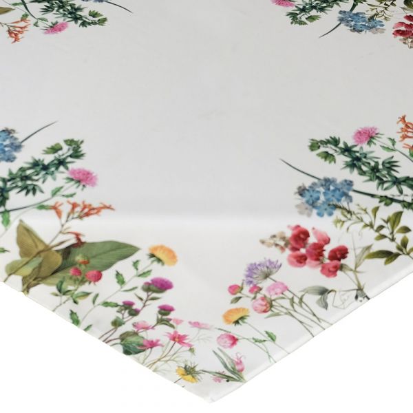 Mitteldecke Tischdecke Sommerblumen Druck bunt Tischwäsche 110x110 cm