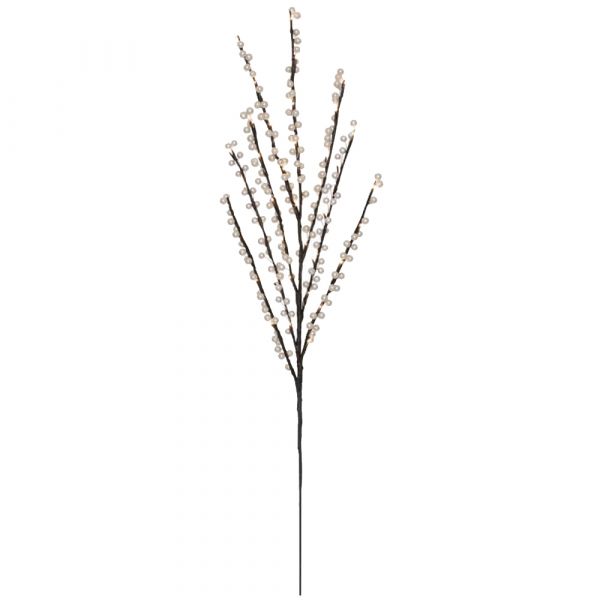 LED Dekozweige beleuchtete Zweige formbar warmweiß / weiße Beeren 110 cm