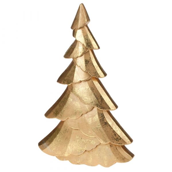 Tannenbaum Weihnachtsbaum im leichten Used-Look Weihnachtsdeko gold 1 Stk - 21,5x34 cm