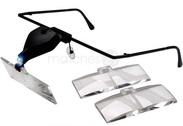 Profi Lupenbrille LED Beleuchtung Lupen Brille 3 Linsen max. 3,5x Vergrößerung