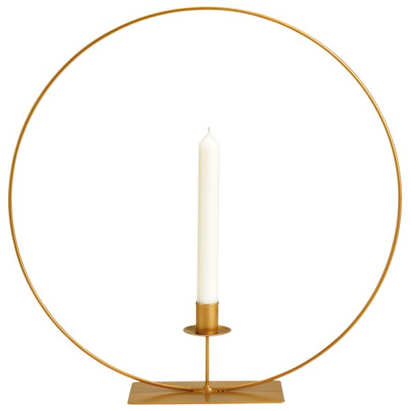 Kerzenhalter Ring Standfuß Kerzenleuchter selbstgestalten Metall gold 40x40x8 cm