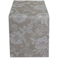 Tischläufer WANDA Blumen Muster hellgrau Polyester Baumwolle 50x150 cm
