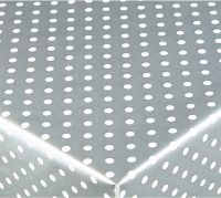 Tischdecke In- Outdoor Tischtuch Punkte Vlies grau weiß 110x140 cm