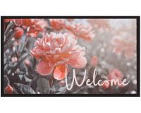 Fußmatte Fußabstreifer Decor & Rand WELCOME & pinke Blumen waschbar 40x75 cm