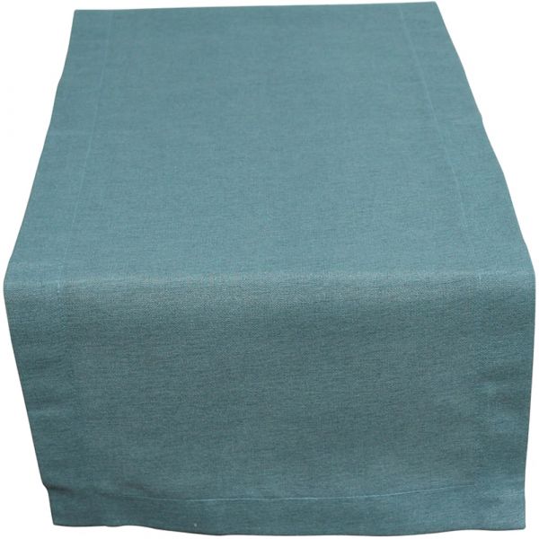 Tischläufer JANIN einfarbig Tischwäsche uni jade blau 50x150 cm