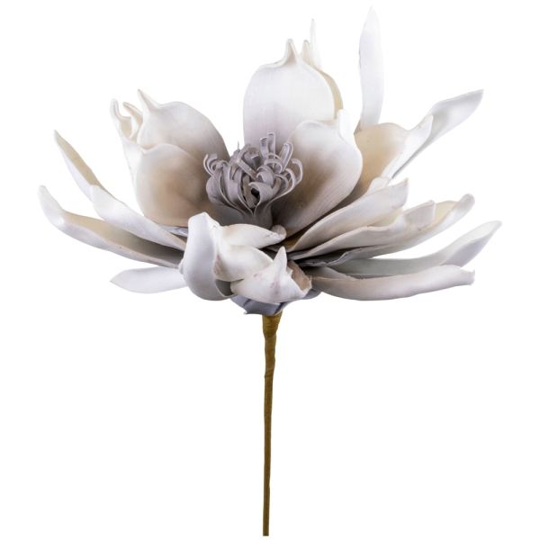 Kunstblumen Lotus grau weiß Pflanzen Deko Ø 20x60 Schaumstoff