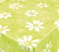 Tischdecke In- Outdoor Tischtuch Margeriten Motiv Vlies grün 130x160 cm