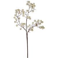 Künstlicher Beerenzweig Dekozweig Kunstpflanze creme Kunststoff 1 Stk 46 cm