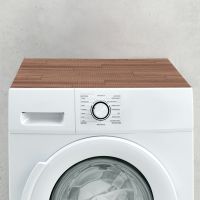 Waschmaschinenauflage zuschneidbar Waschmaschine Holz braun
