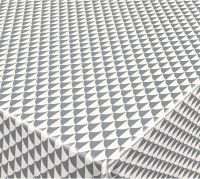 Tischdecke In- Outdoor Tischtuch Dreieck Muster Vlies grau 110x140 cm
