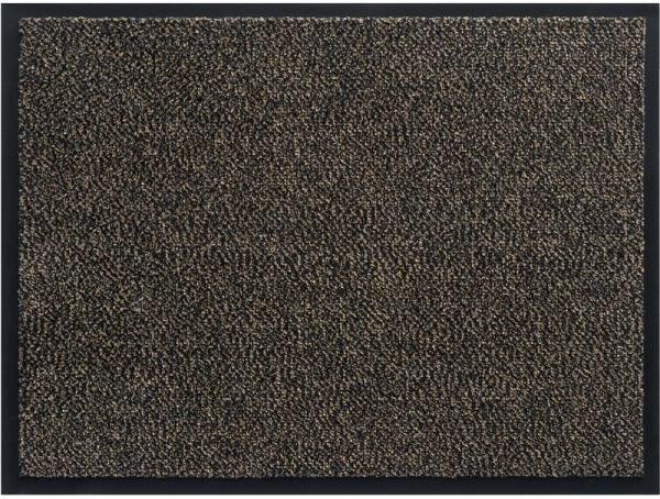 Fußmatte Schmutzfangmatte mit Rand Indoor Uni meliert 80x120 cm - Braun