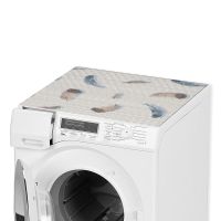 Waschmaschinenauflage Waschmaschine Abdeckung zuschneidbar Federn bunt