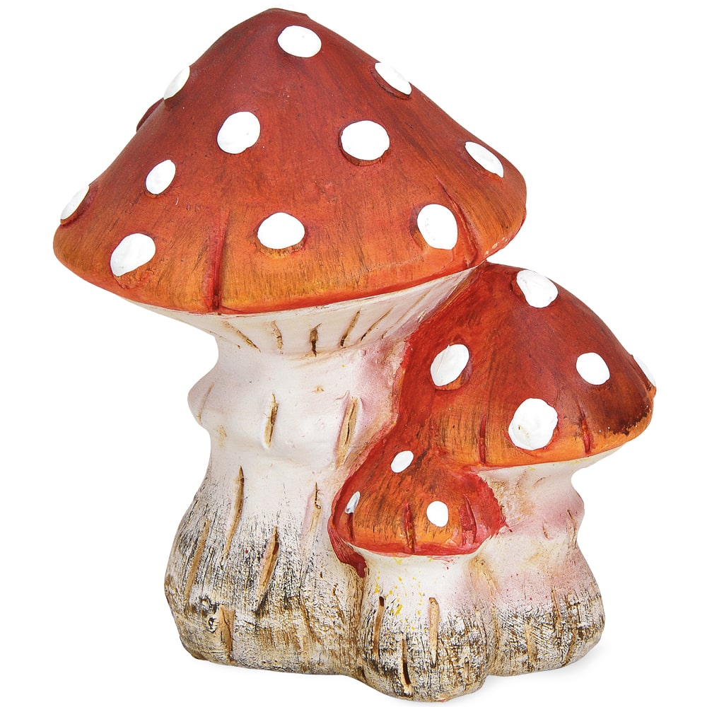 weiß Dekofigur Stk Fliegenpilze rot kaufen Ton Herbstdeko Pilze 1 Figur 13x15 cm
