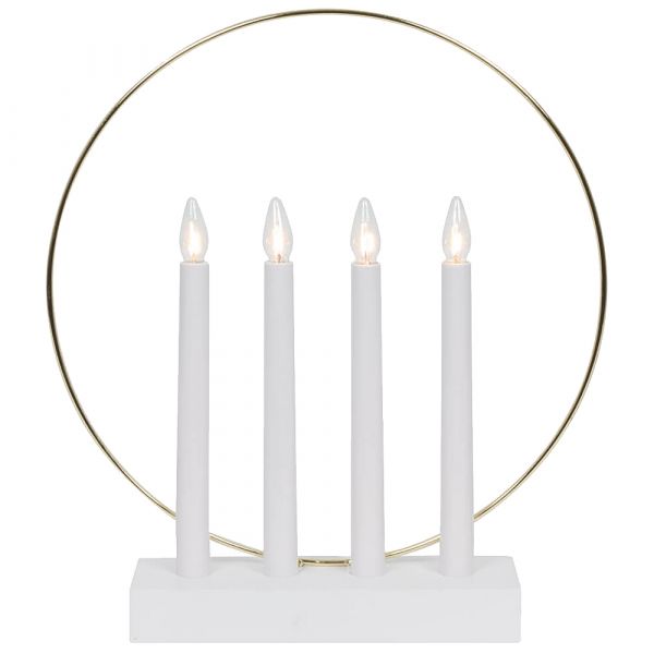 Weihnachtsleuchter Kerzenleuchter 4-flammig Holz Kunststoff weiß 1 Stk Ø 32x35