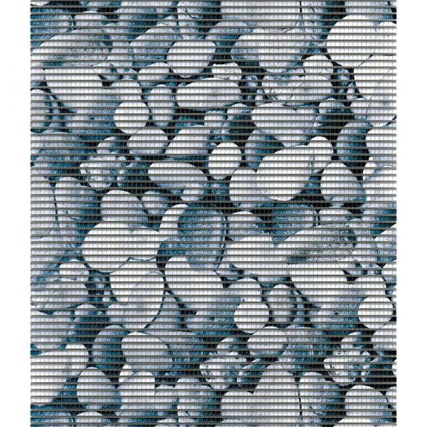 Weichschaum-Bodenbelag NOVA TEX Läufer Stein Muster blau 180 cm