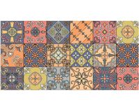 Teppichläufer Küchenläufer Teppich Marokkanische Fliesen bunt waschbar 60x120 cm