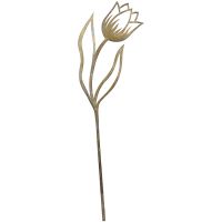Blumenstecker Tulpe geknickt Gartenstecker Rostoptik Metall grau 45 cm