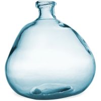 Vase Blumenvase bauchig rund Glasvase Pflanzvase klar blau Ø 20x23 cm