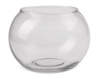 Glasvase Vase Blumenvase Kugelform flacher Boden Glas klar 1 Stk Ø 15x11 cm