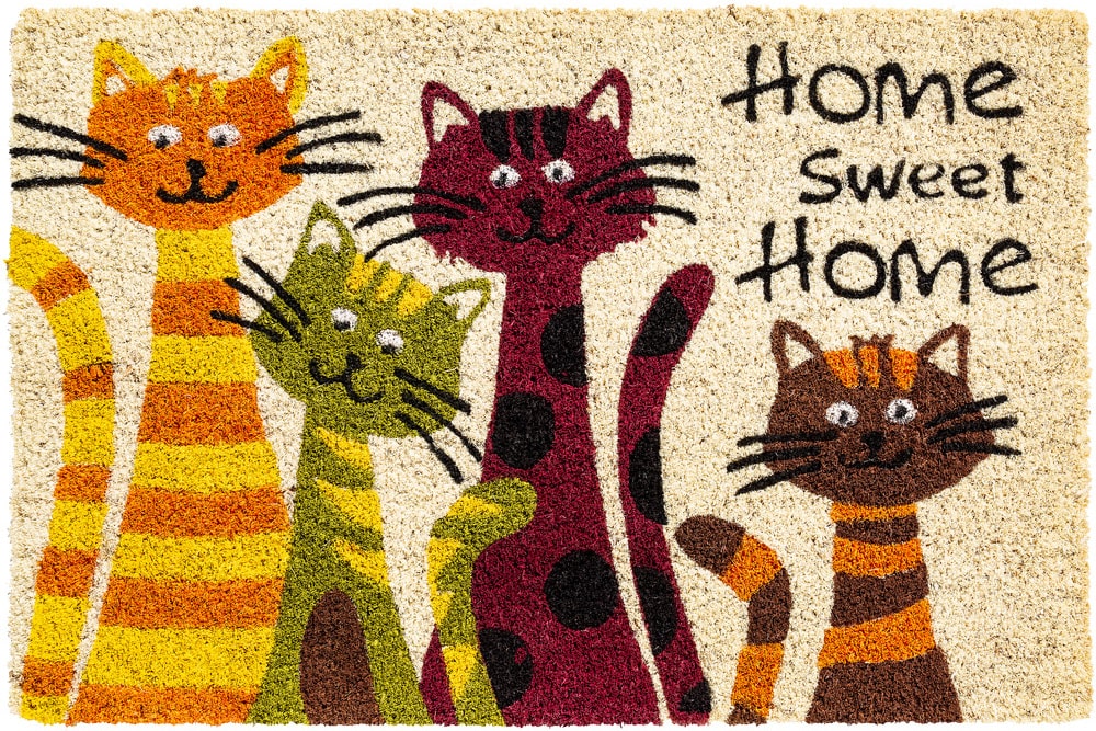 Home 4 Katzen sweet kaufen 1 & Indoor Fußmatte bedruckt 40x60 Kokosmatte Stk cm Home