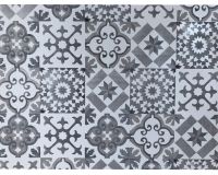 Läufer SOFT VINTAGE Bodenbelag Kachel Muster Polyester grau weiß 1 Stk 65x100 cm