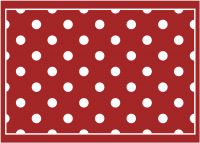 Fußmatte Fußabstreifer DECOR Punkte weiß & rot gepunktet waschbar - 50x70 cm