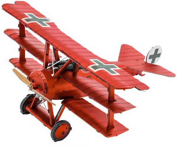 3D Metall Steckbausatz Fokker Roter Baron Dreidecker Flugzeug 10 cm ab 14 Jahre