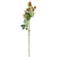 Kunstpflanze Hagebutte Kunstzweig Dekozweige Bastelmaterial rot 70x21x9 cm