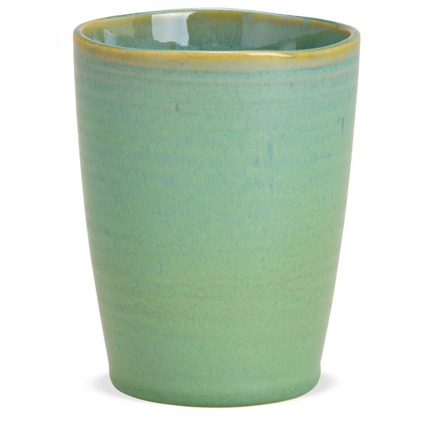 Becher Trinkbecher ohne Henkel Keramik / Steingut Tasse grün 1 Stk B-WARE