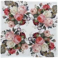 Mitteldecke Tischdecke farbenfrohe Rosen Druck bunt Tischwäsche 40x40 cm