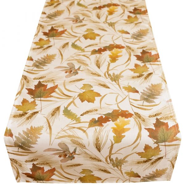 Tischläufer Mitteldecke Druck Herbstlaub Blätter bunt Tischwäsche 1 Stk 40x140 cm