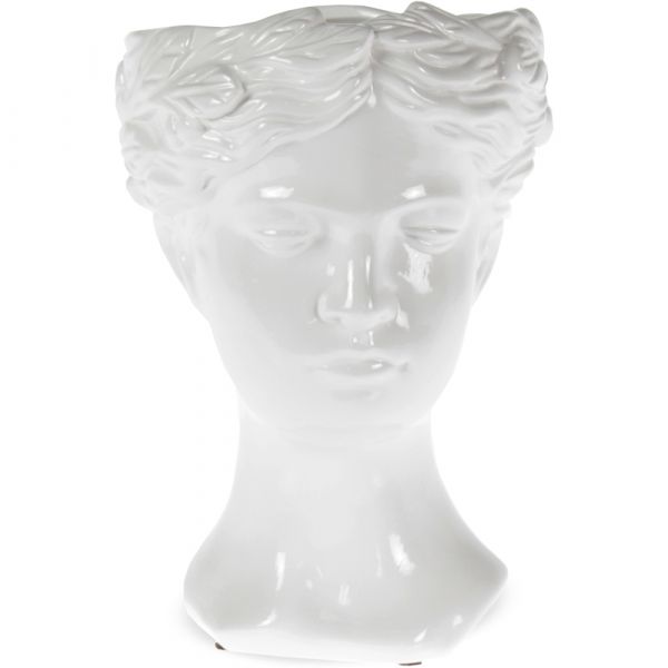 Keramik Kopf Pflanztopf Blumentopf glänzend weiß antiklook 1 Stk Ø 23x34 cm
