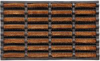 Bürstenmatte Fußabstreifer Gummi & harte Kokosbürsten schwarz / natur - 45x75 cm