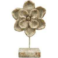 Blatt Blüten Dekofigur Gartendeko Deko Zement grau 40,5 cm