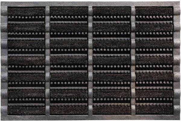 Bürstenmatte Fußabstreifer Gummi & harte Kokosbürsten schwarz - 1 Stk - 45x75 cm