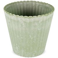 Übertopf Blumentopf shabby Kunststoff olivgrün Ø 13x12,5 cm