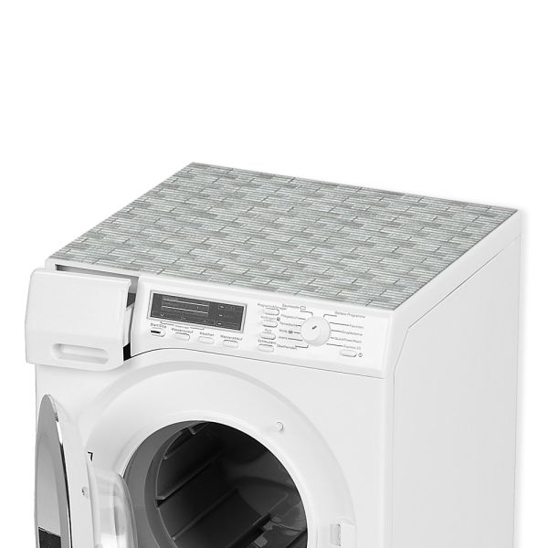 Waschmaschinenauflage Waschmaschine Abdeckung Rattan grau zuschneidbar