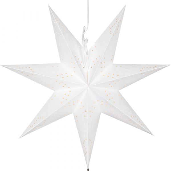 Weihnachtsstern romantisch Ornamente ausgestanzt Zuleitung Ø 54 cm weiß