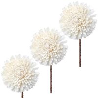 Solablüten Chrysanthemen Bastelmaterial Gestecke naturweiß 3er Set Ø 12 cm