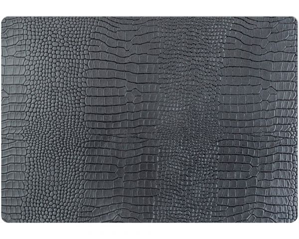 Leder Tischset Platzset LUXURY Upcycling grau Krokodilschuppen Prägung 43x30 cm