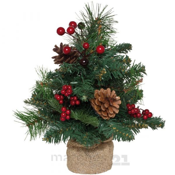Kleiner Weihnachtsbaum Weihnachtsbäumchen geschmückt 30 cm rot dekoriert