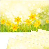 Tischsets Platzsets MOTIV abwaschbar Frühling gelbe Osterglöckchen Blumen 6er