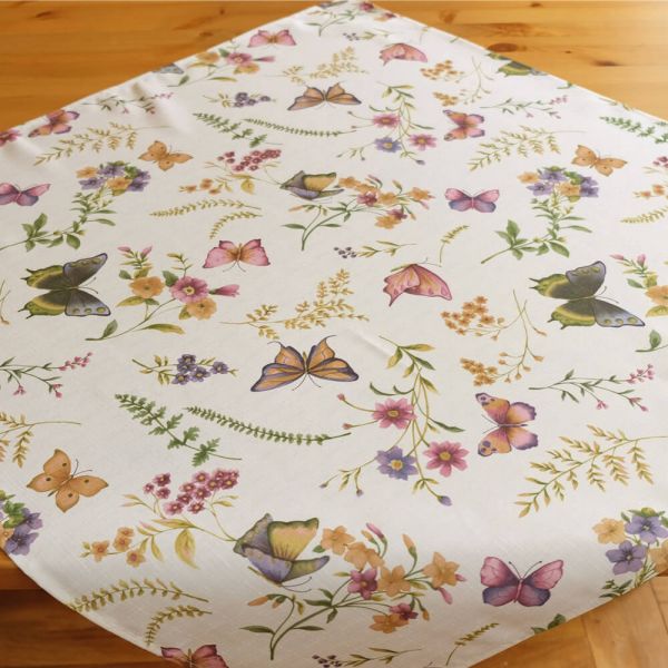 Mitteldecke Tischdecke Schmetterlinge Textil Druck bunt Tischwäsche 110x110 cm