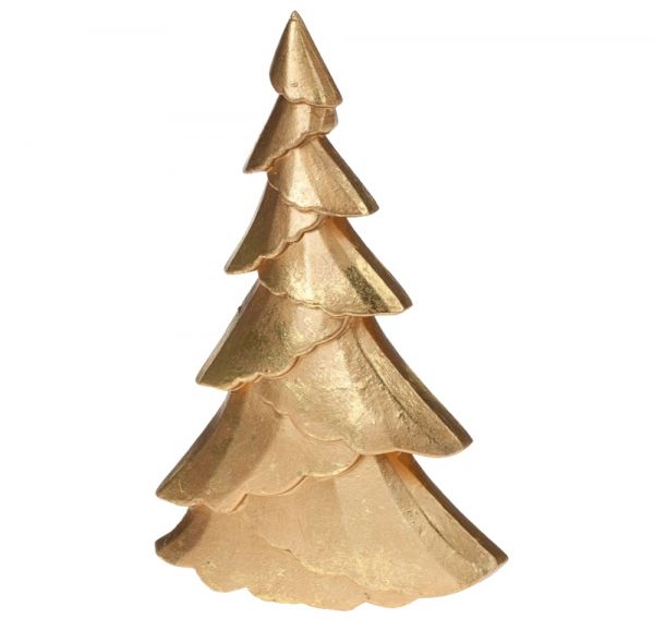 Tannenbaum Weihnachtsbaum im leichten Used-Look Weihnachtsdeko gold 1 Stk - 16x24 cm